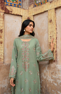 A soft sage 3-piece unstitched suit