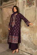 A rich plum 3-piece unstitched suit